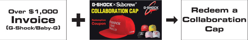 G-SHOCK X Subcrew collaboration cap present campaign process chart