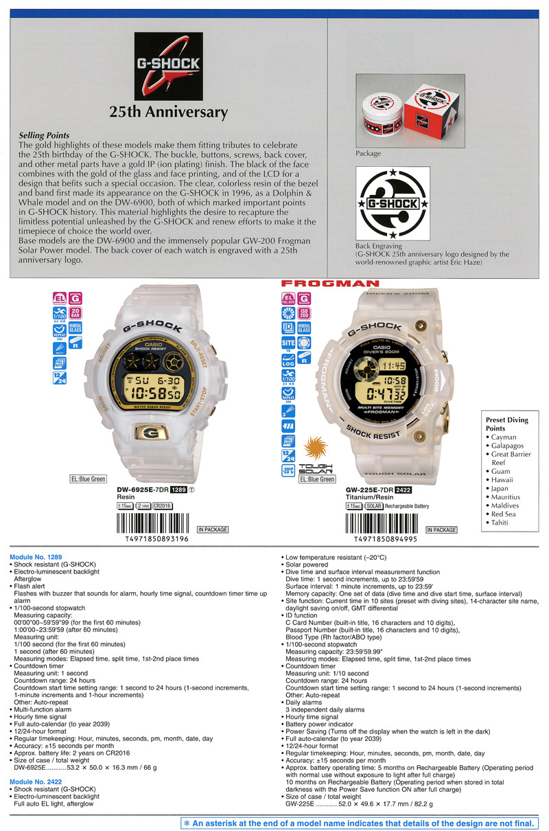 NPR G-SHOCK 25th Anniversary DW-6925E | GW-225E