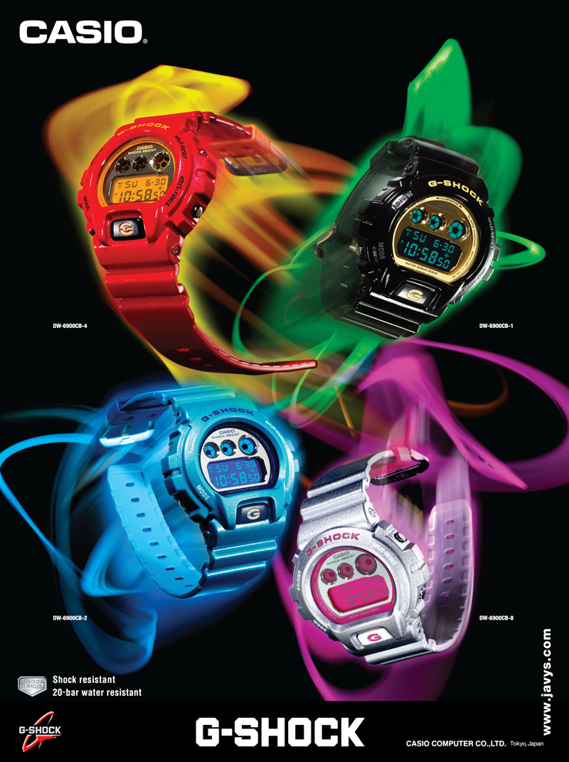 G-SHOCK, Crazy Colors, gilded face, glitter, shine, DW-6900CB-1, DW-6900CB-2, DW-6900CB-4, DW-6900CB-8