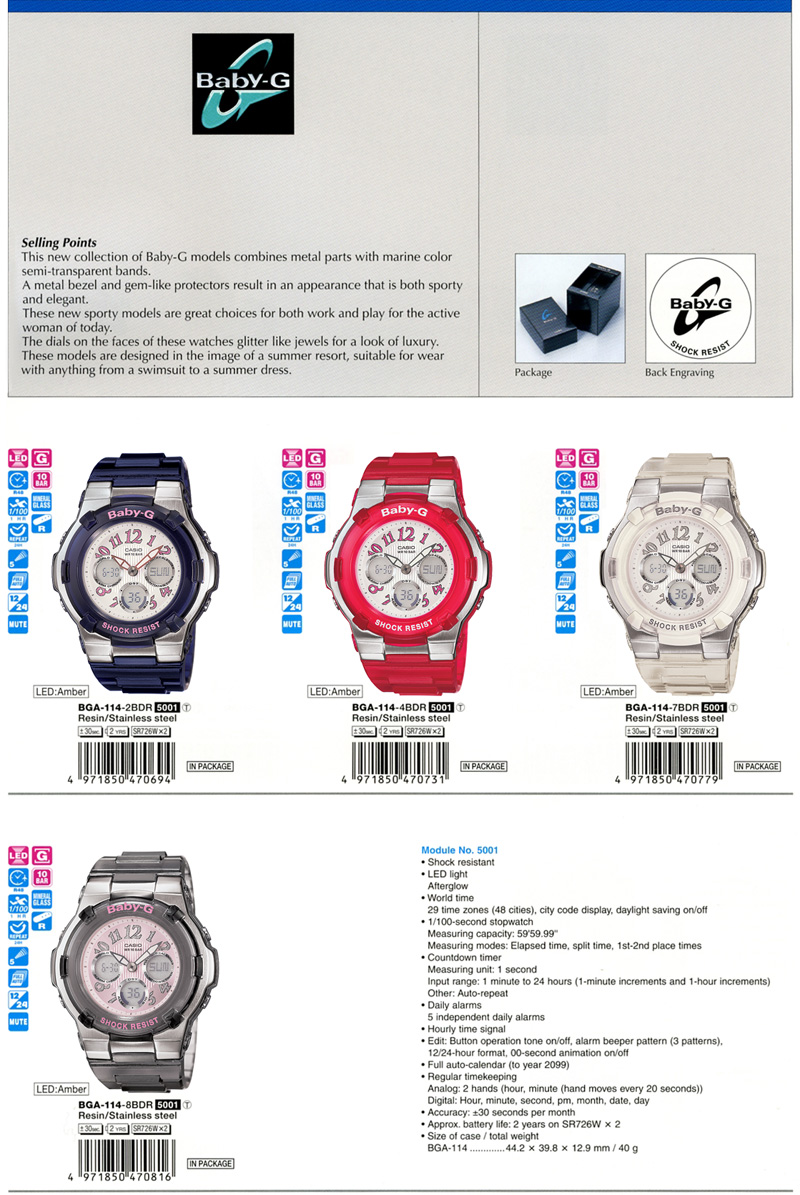 Baby-G, Marine color, semi-transparent bads, gem-like, sporty, elegant, luxury, summer resort, swimsuit, summer dress, BGA-114-2B, BGA-114-4B, BGA-114-7B, BGA-114-8B