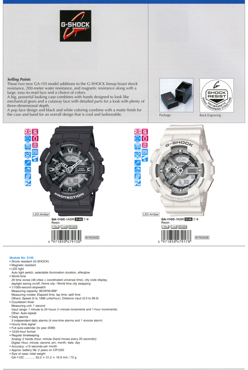 G-Shock, Hyper colors, mechanical gears, cutaway face, plenty, 3D depth, cool, fashionable design, GA-110C-1A, GA-110C-7A