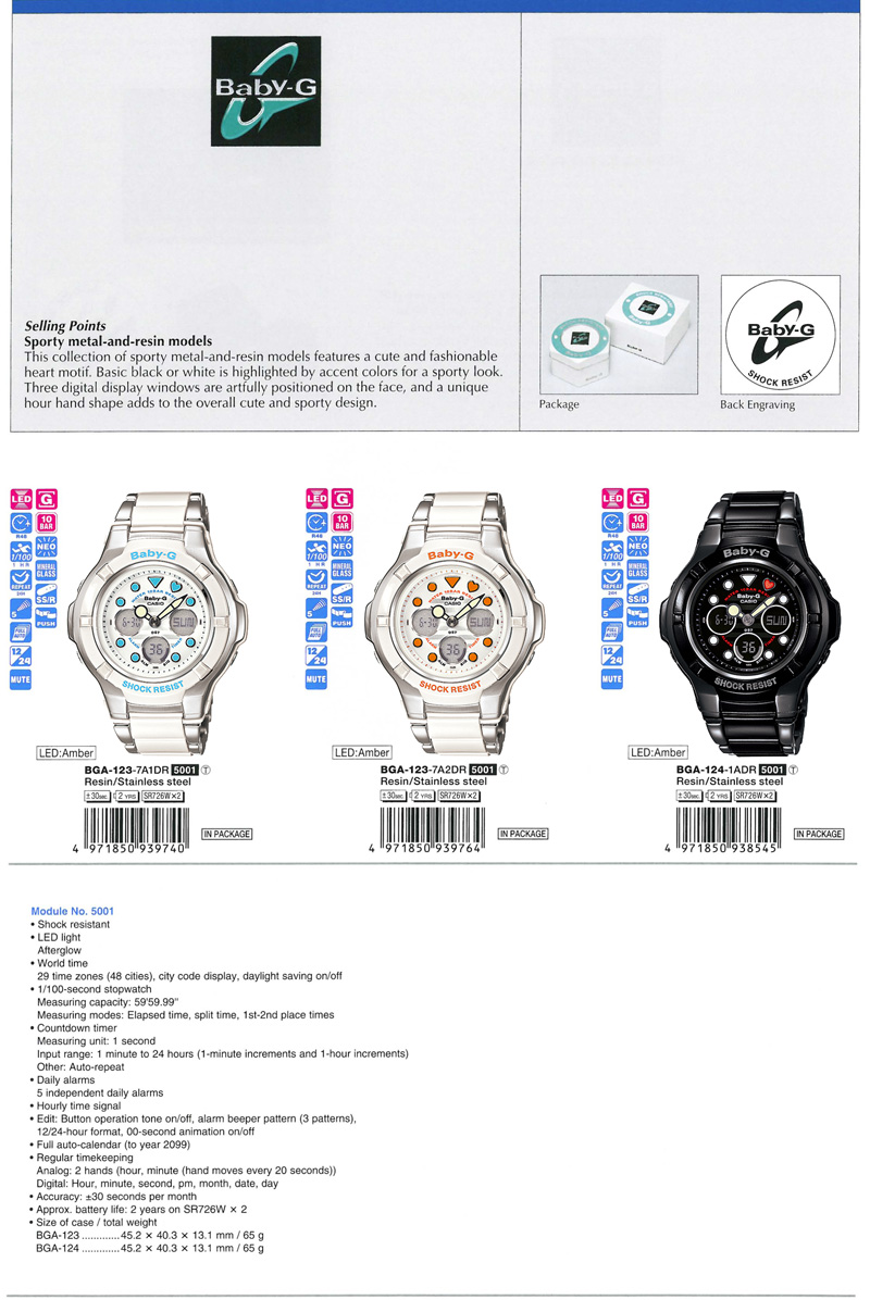 Baby-G, Composite Line, 11 SPRING SUMMER NeW, BGA-123-7A1, BGA-123-7A2, BGA-124-1A