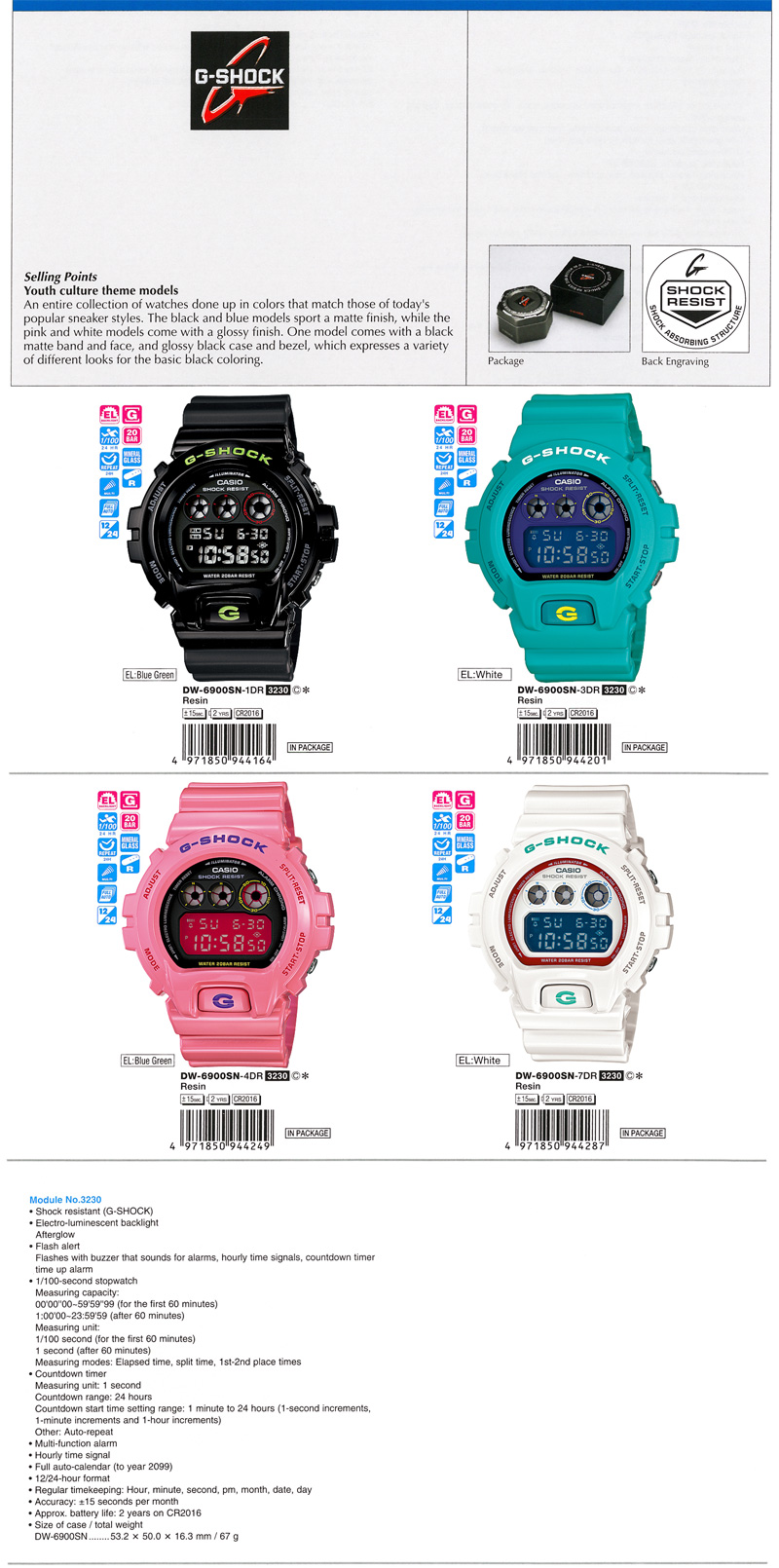 G-Shock, MAT DIAL Series, youth culture, sneaker style, sport, DW-6900SN-1, DW-6900SN-3, DW-6900NS-4, DW-6900SN-7