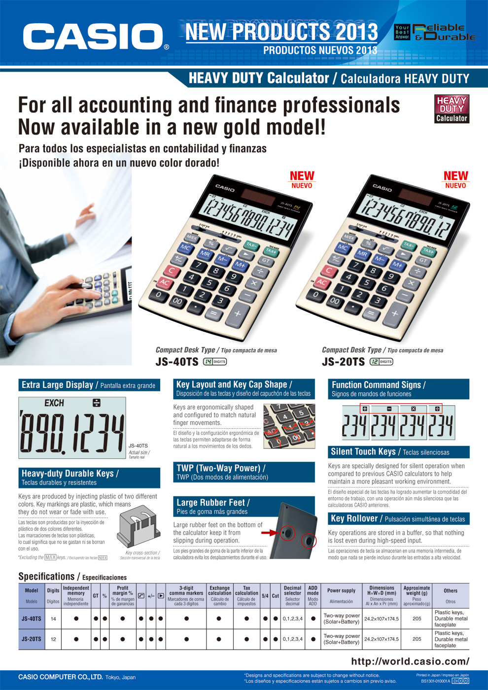 Calculator, Heavy Duty, Finance professional, JS-40TS, JS-20TS