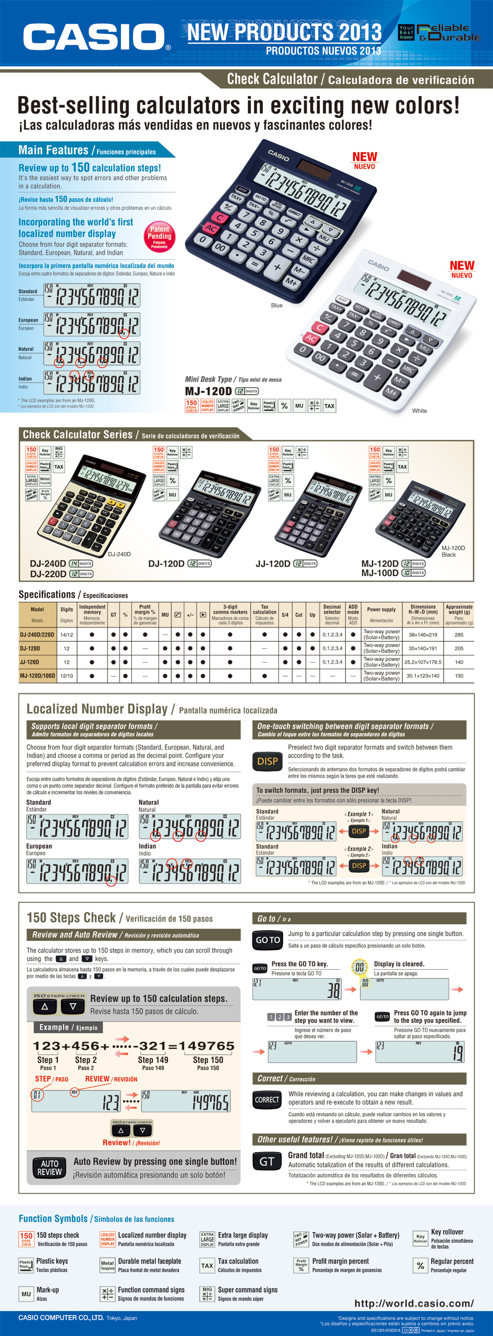 Calculator, Check, MJ-120D-BE, MJ-120D-WE, DJ-240D, DJ-220D, DJ-120D, JJ-120D, MJ-120D, MJ-100D