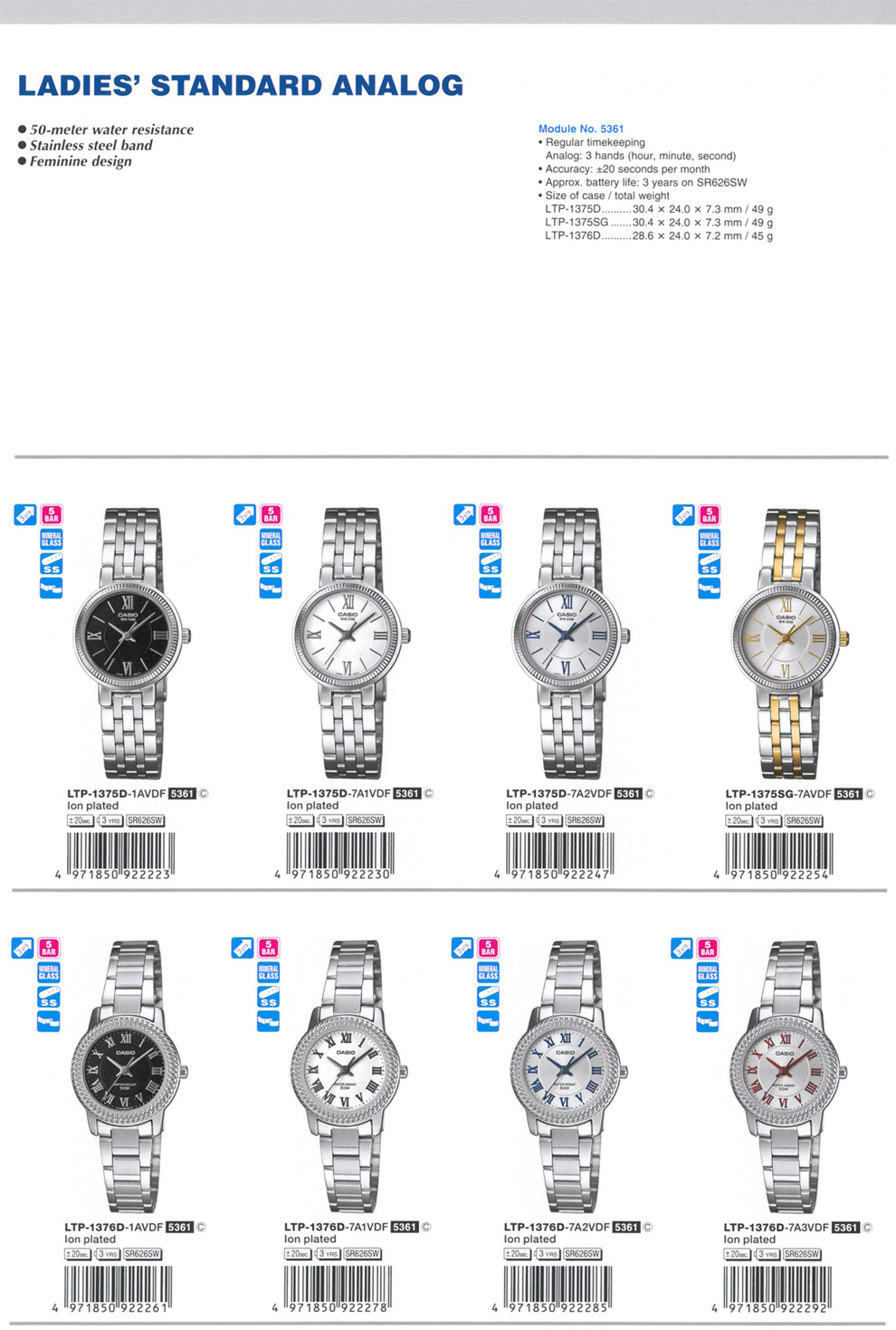 Standard Analog, LTP-1375D-1AV, LTP-1375D-7A1V, LTP-1375D-7A2V, LTP-1375SG-7AV, LTP-1376D-1AV, LTP-1376D-7A1V, LTP-1376D-7A2V, , LTP-1376D-7A3V