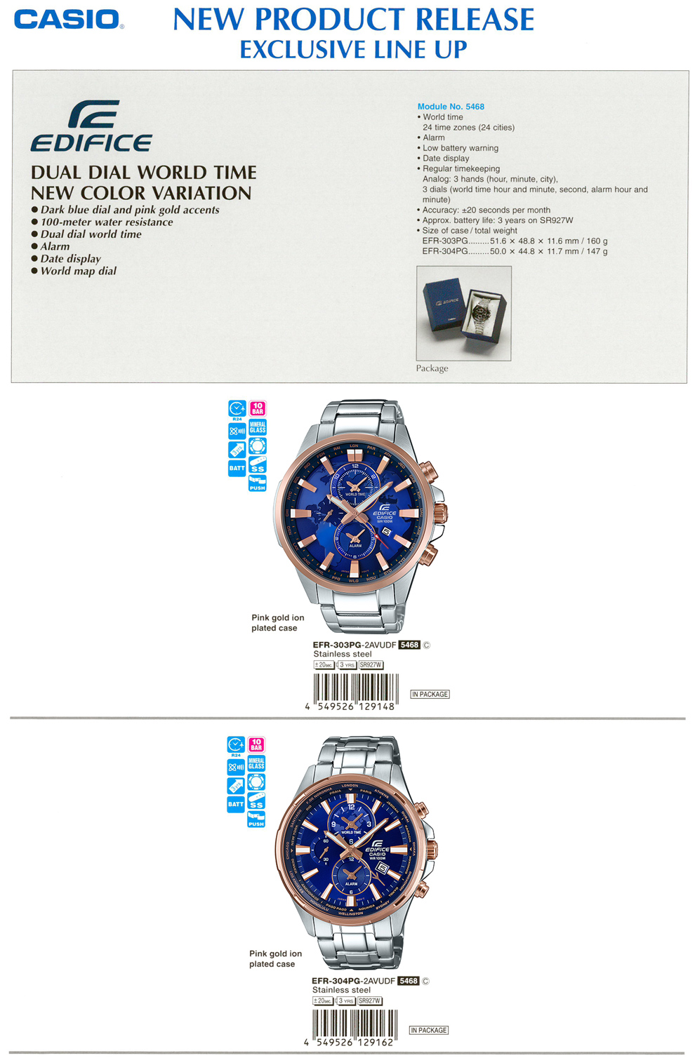 casio edifice efr 303 world map
