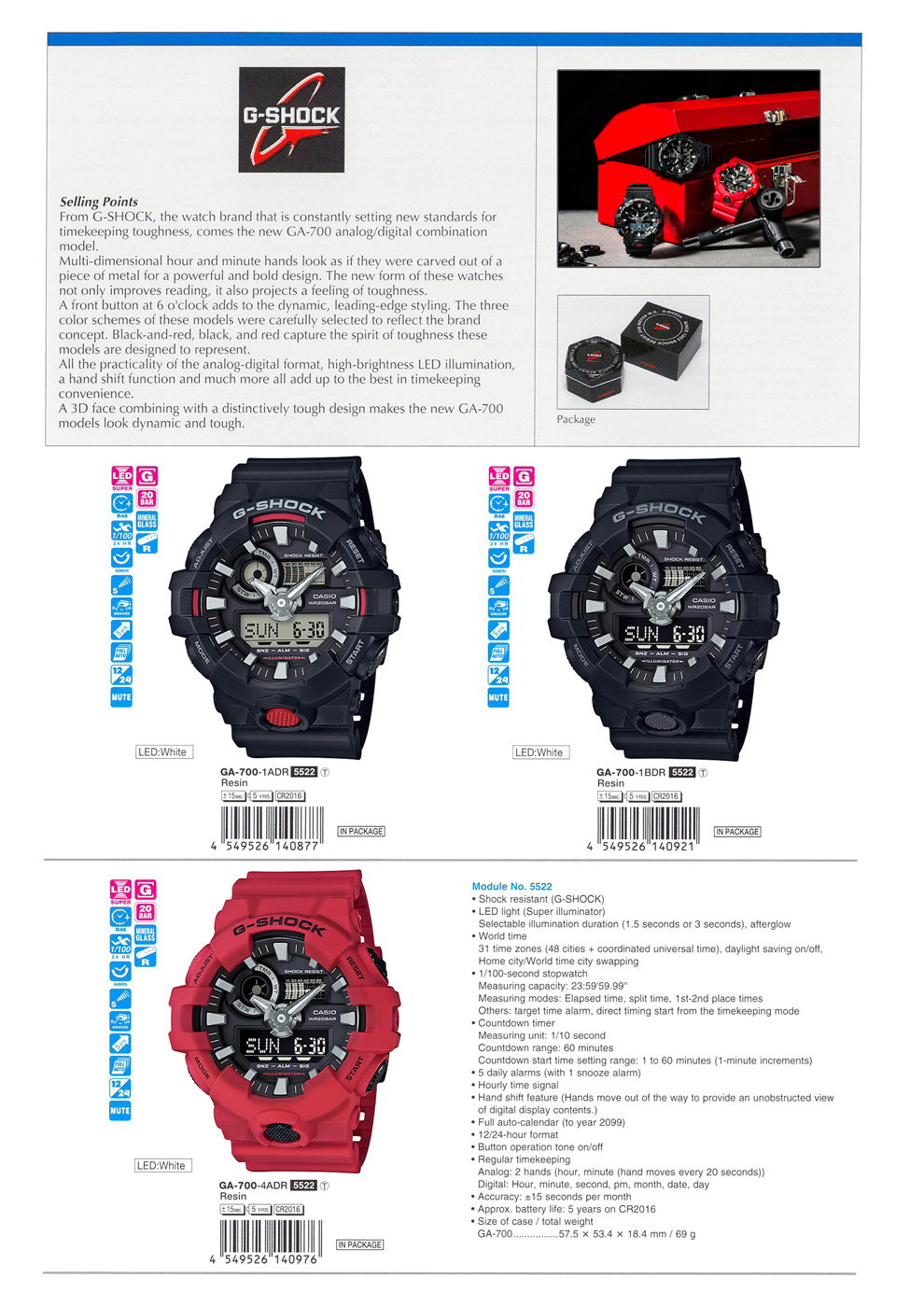 G-SHOCK, 3D Face, dynamic, tough design, analog-digital, combination, GA-700-1A, GA-700-1B, GA-700-4A