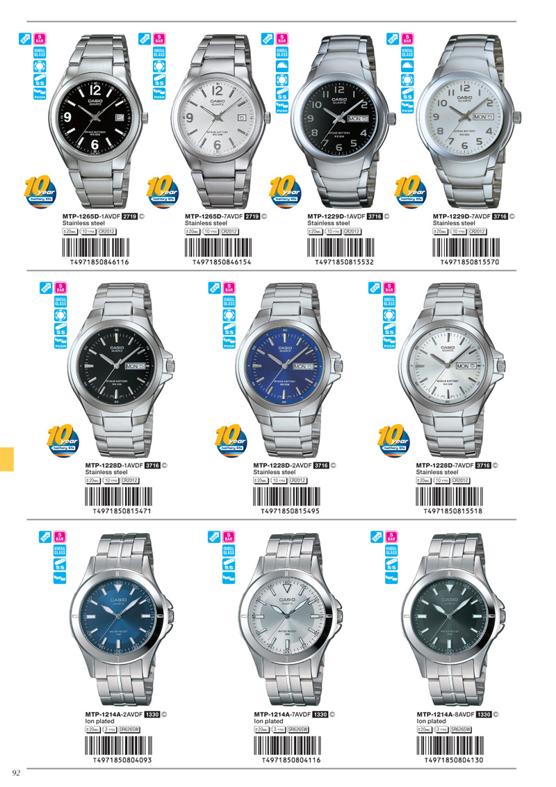 Watch, Standard Analog, MTP-1265D-1AV, MTP-1265D-7AV, MTP-1229D-1AV, MTP-1229D-7AV, MTP-1228D-1AV, MTP-1228D-2AV, MTP-1228D-7AV, MTP-1214A-2AV, MTP-1214A-7AV, MTP-1214A-8AV