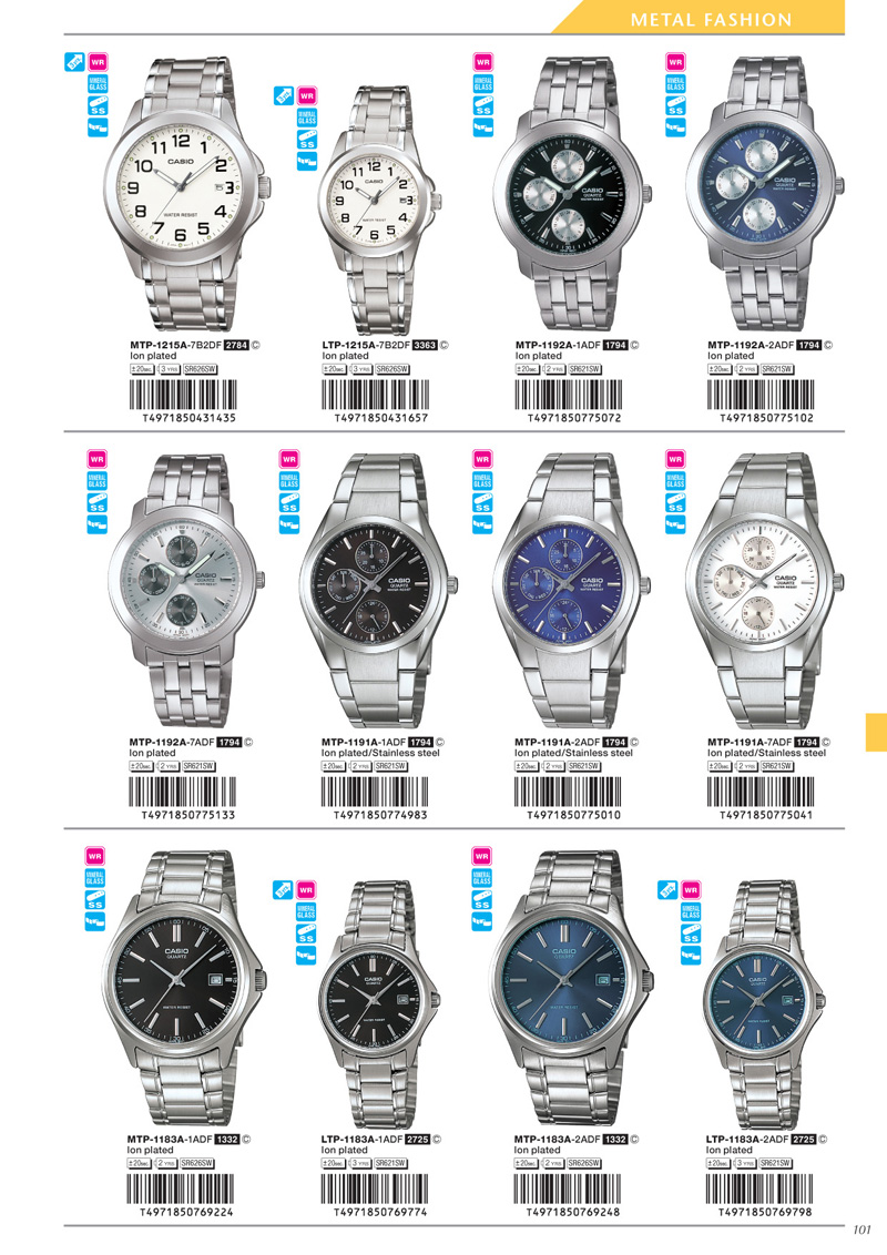 Watch, Standard Analog, MTP-1215A-7B2, LTP-1215A-7B2, MTP-1192A-1A, MTP-1192A-2A, MTP-1192A-7A, MTP-1191A-1A, MTP-1191A-2A, MTP-1191A-7A, MTP-1183A-1A, LTP-1183A-1A, MTP-1183A-2A, LTP-1183A-2A