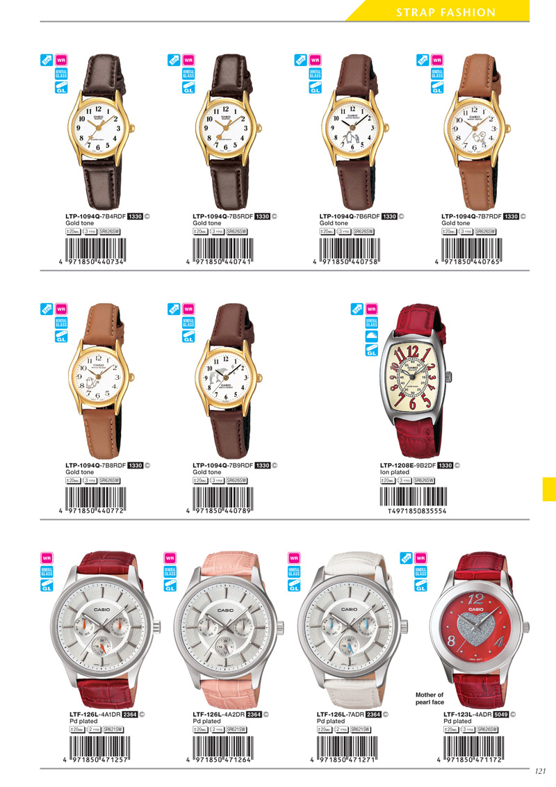 Watch, Standard Analog, LTP-1094Q-7B4R, LTP-1094Q-7B5, LTP-1094Q-7B6R, LTP-1094Q-7B7R, LTP-1094Q-7B8R, LTP-1094Q-7B9R, LTP-1208E-9B2, LTF-126L-4A1, LTF-126L-4A2, LTF-126L-7A, LTF-123L-4A